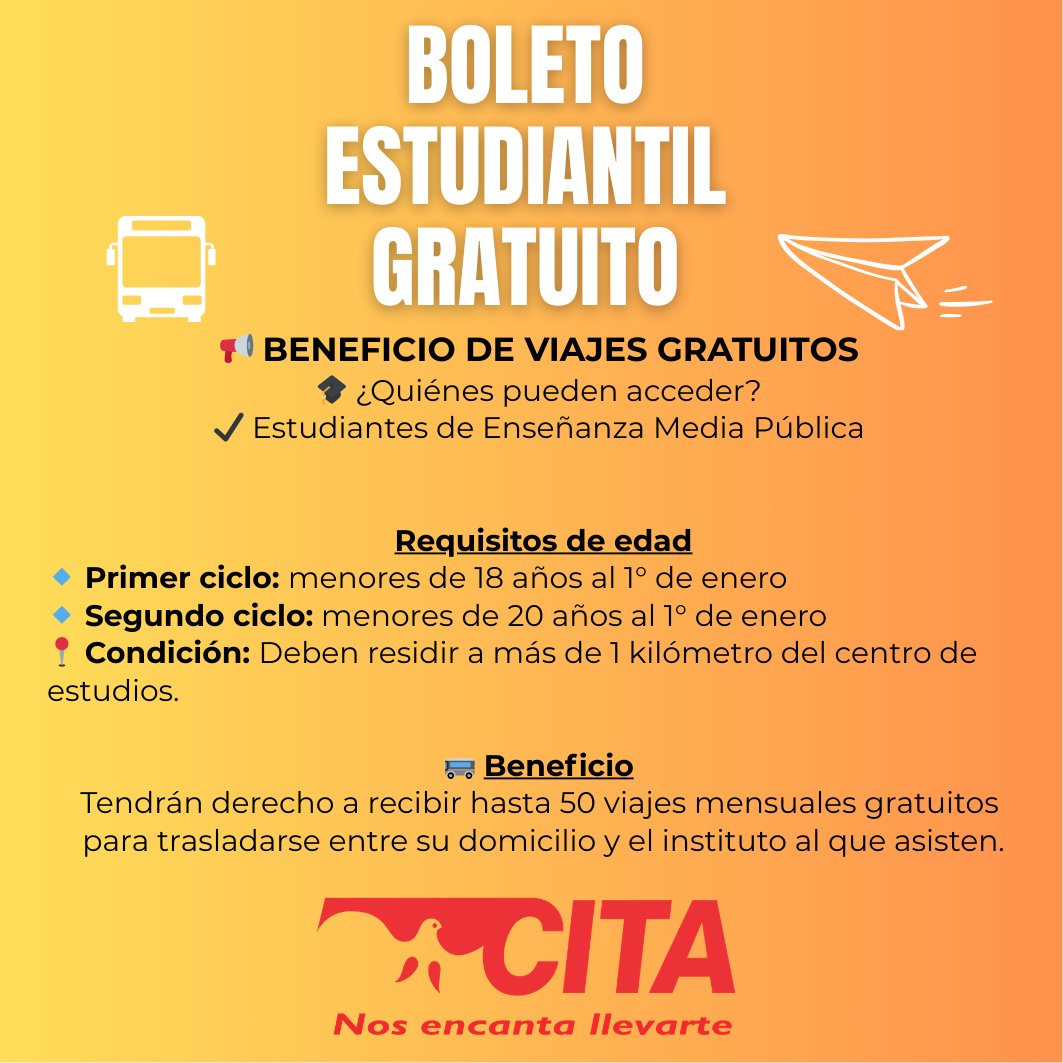 BOLETO ESTUDIANTIL GRATUITO